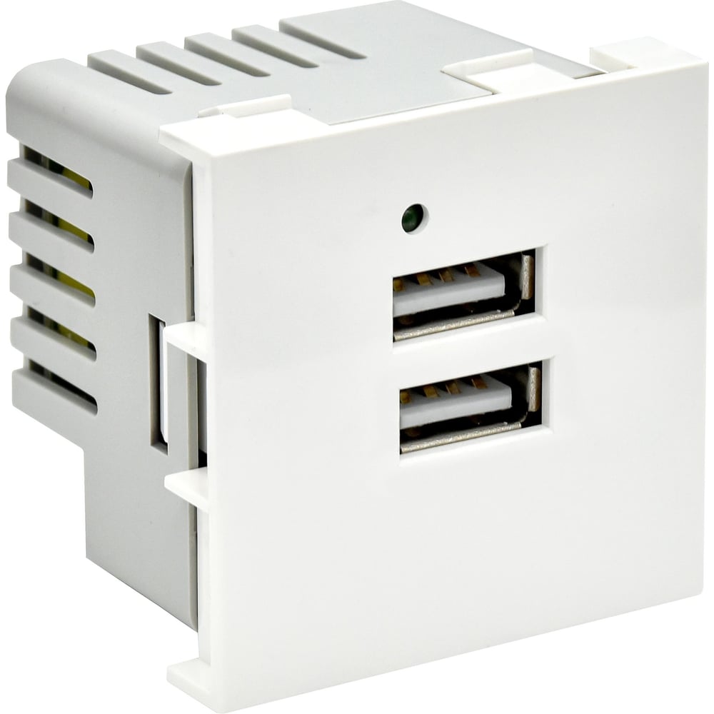 Розетка IEK PRIMER РКЮ-23-40-П USB A+A 5В 4,2А (2 модуля) белая PR-KK40D-RU-0-2-AA-K01