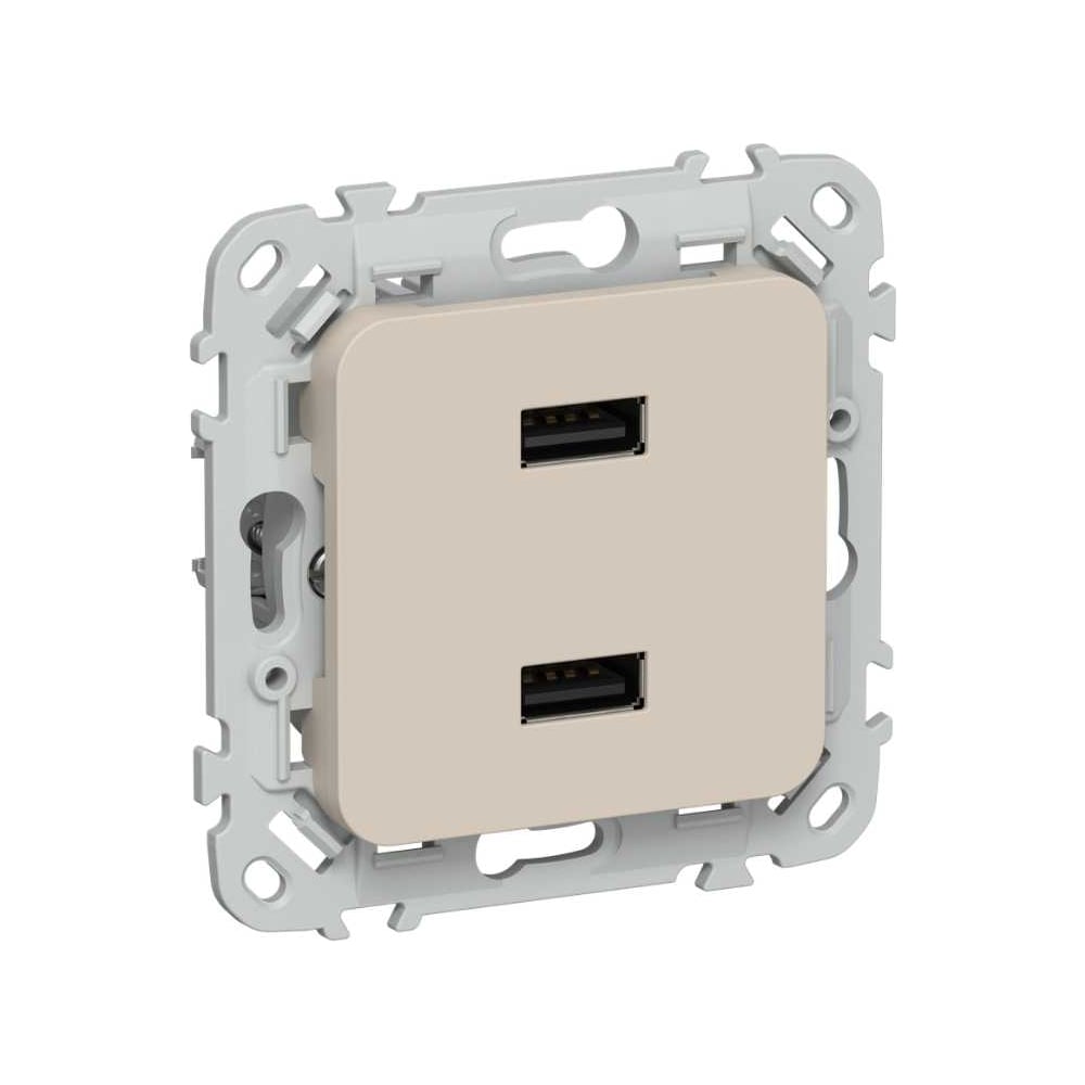Розетка IEK FLITE USB A+A 3,1А РЮ-2-ФлЛ льняной FI-U21-D31-K88