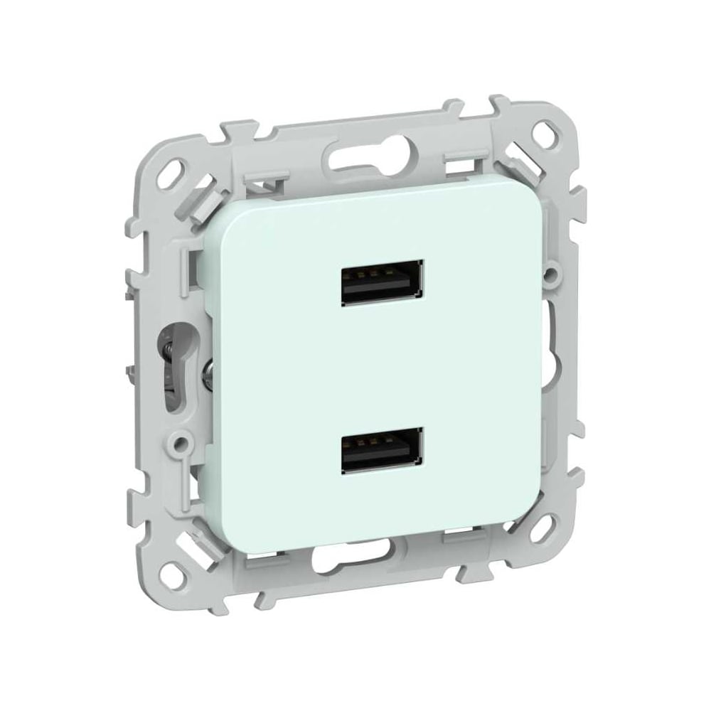 Розетка IEK FLITE USB A+A 3,1А РЮ-2-ФлХЛ холодный лед FI-U21-D31-K94
