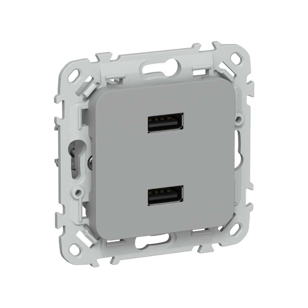 Розетка IEK FLITE USB A+A 3,1А РЮ-2-ФлС серый FI-U21-D31-K03