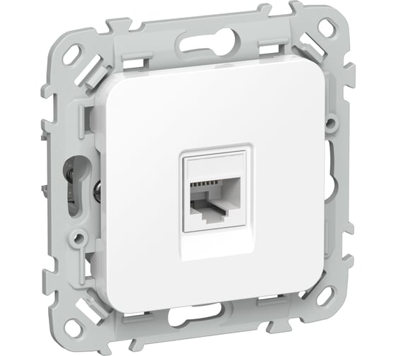 Изображение товара Розетка телефонная IEK FLITE RJ11 категория 3 РТ3-1-ФлБ белый FI-T10-K01