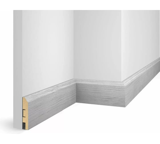 Изображение товара Плинтус COSCA DECOR WP07 экошпон, дуб старинный светло-серый, 80x16x2400 мм, МДФ СПБ103727