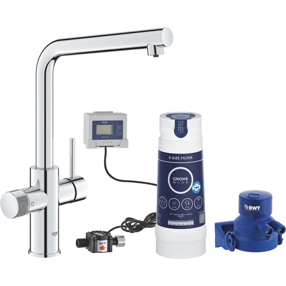 Смеситель для кухонной мойки Grohe Blue Pure Minta с функцией фильтрации, с фильтром в комплекте, хром () 30589000