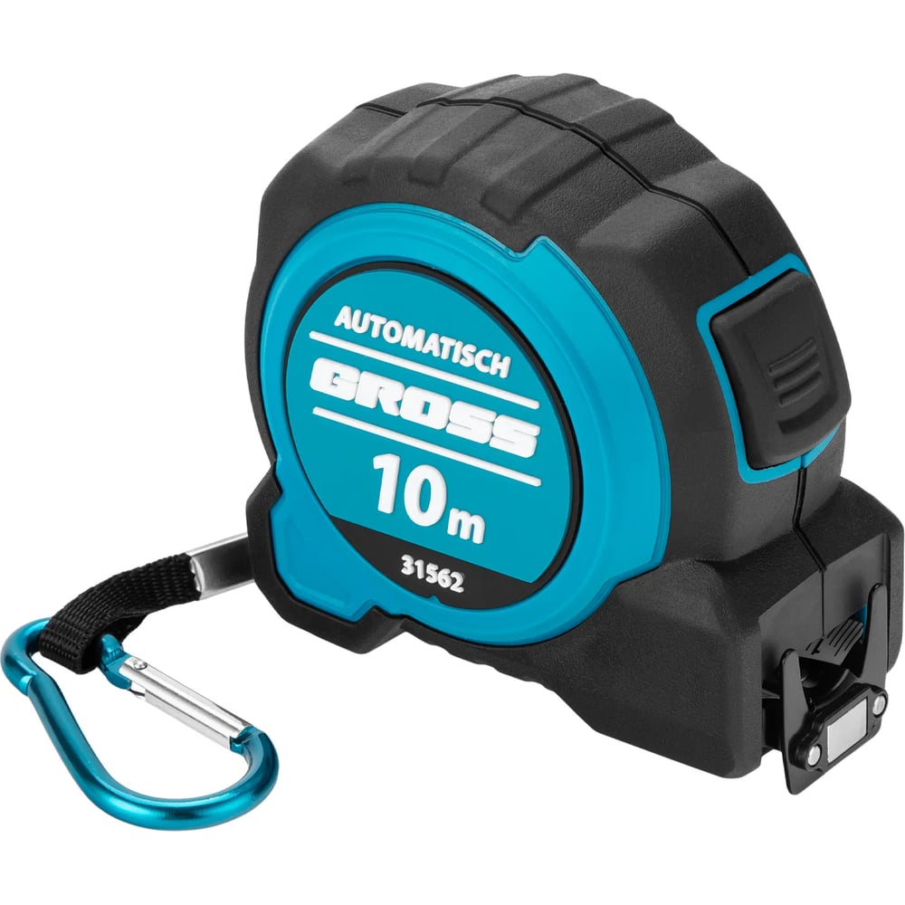 Изображение товара Рулетка GROSS Automatisch 10м х 32мм, нейлон, магнит, двустор. разметка, антиизлом, автоcтоп 31562