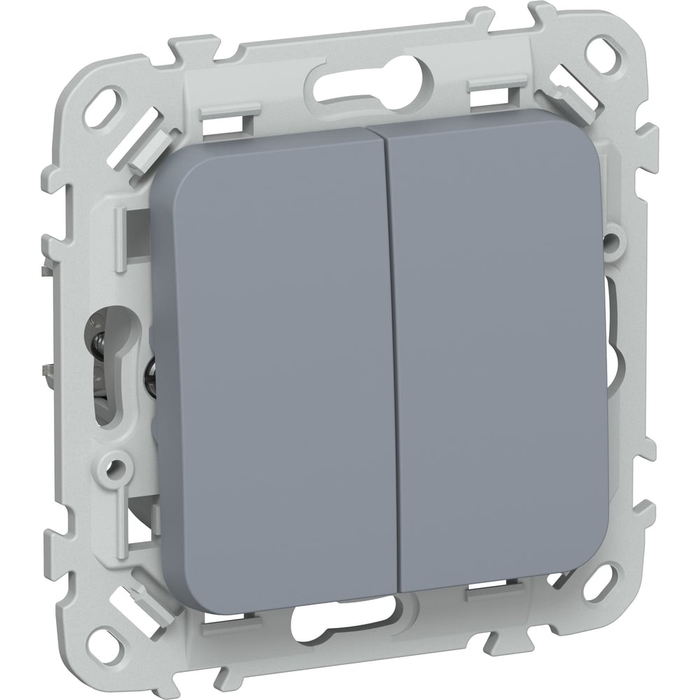 Выключатель 2-клавишный кнопочный проходной IEK FLITE 10А ВС62-2-0-ФлМ маренго FI-V28-0-10-1-K35