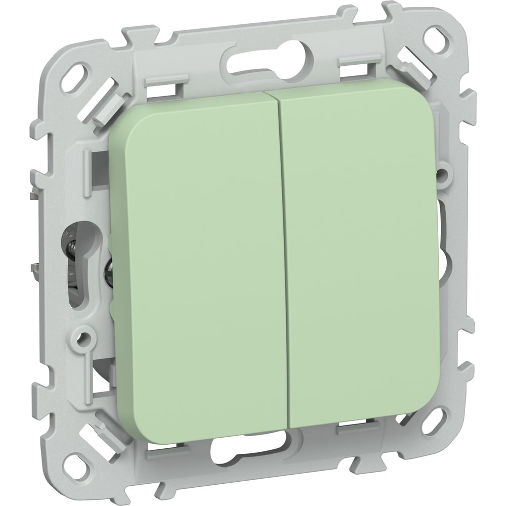 Выключатель 2-клавишный проходной IEK FLITE 10А ВС62-1-0-ФлФ фисташковый FI-V22-0-10-1-K93