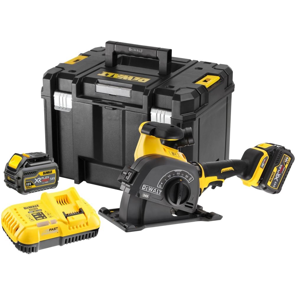 Аккумуляторный штроборез Dewalt DCG200T2, 54 В, 125 мм, 9000 об/мин, с 2 АКБ 2 Ач и ЗУ, в кейсе TSTAK () DCG200T2-QW