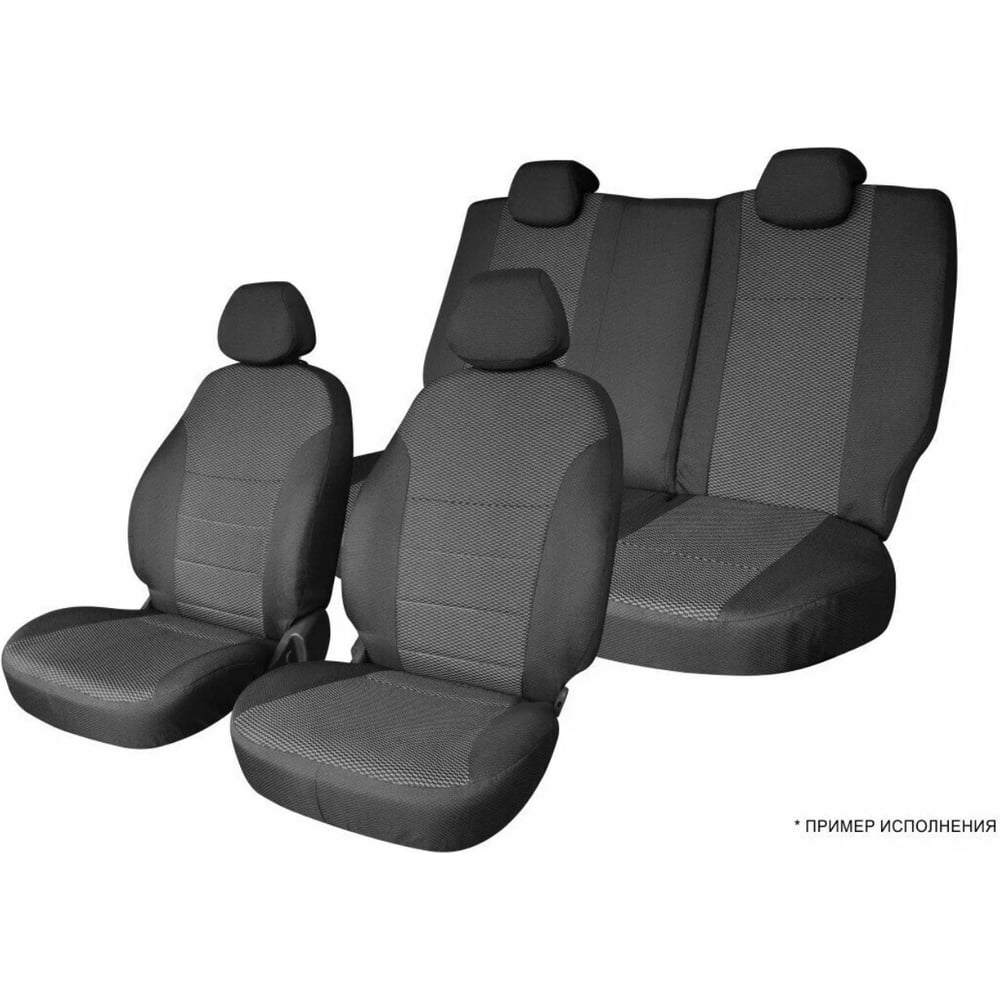 Чехлы на сиденья Defly Nissan Note (E11), 2005-2007, правый руль, спинка 2 ряда цельная, экокожа черная Nis11-2K