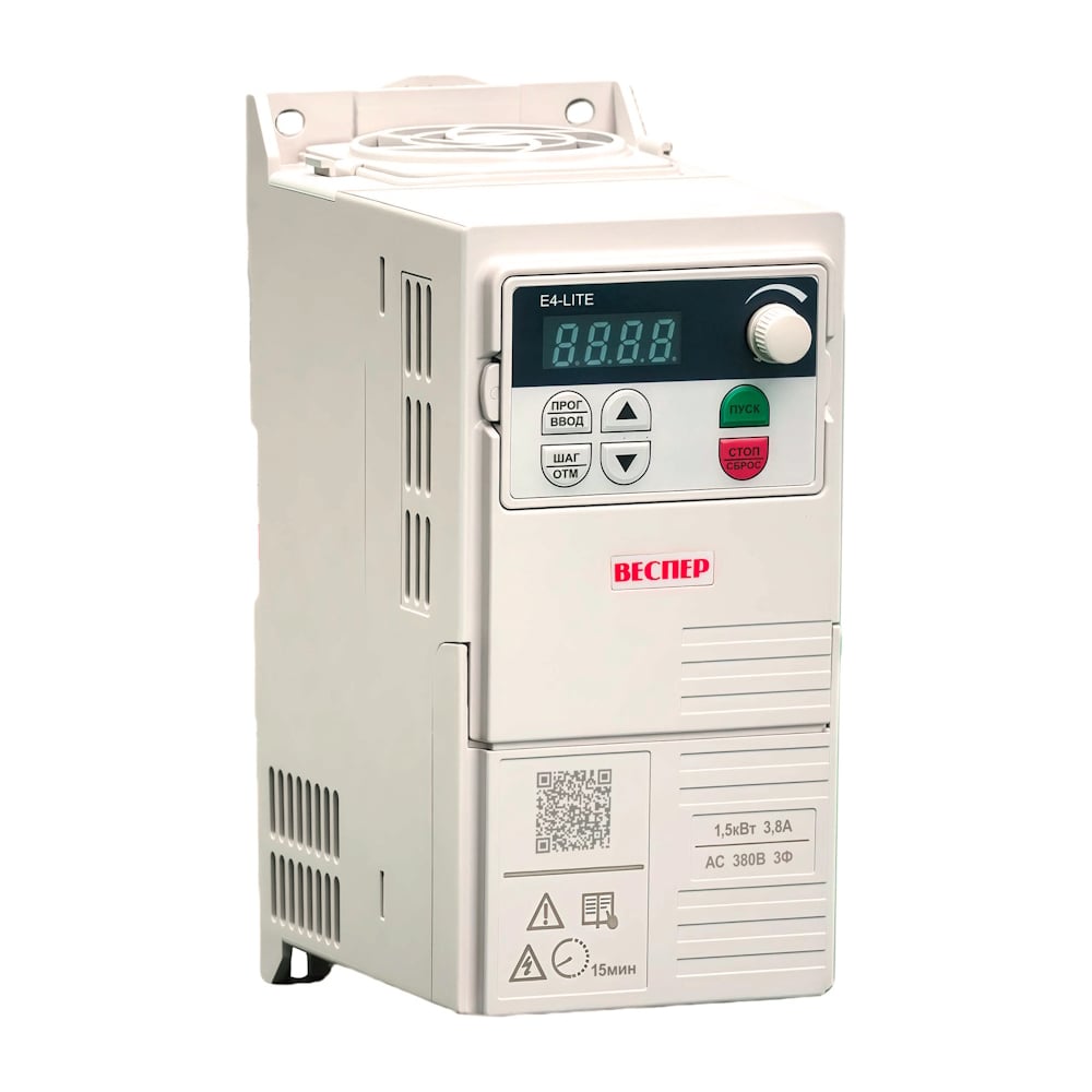 Изображение товара Преобразователь частоты со съемным пультом ВЕСПЕР E4-LITE-002H 1,5кВт 380В, VSP5864 Изображение товара Преобразователь частоты со съемным пультом ВЕСПЕР E4-LITE-002H 1,5кВт 380В, VSP5864