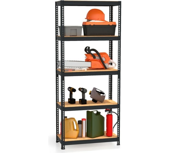 Изображение товара Стеллаж Металл-Завод MZ-PROFIL 1 RAL9011 на заклепках 180х75х35х5