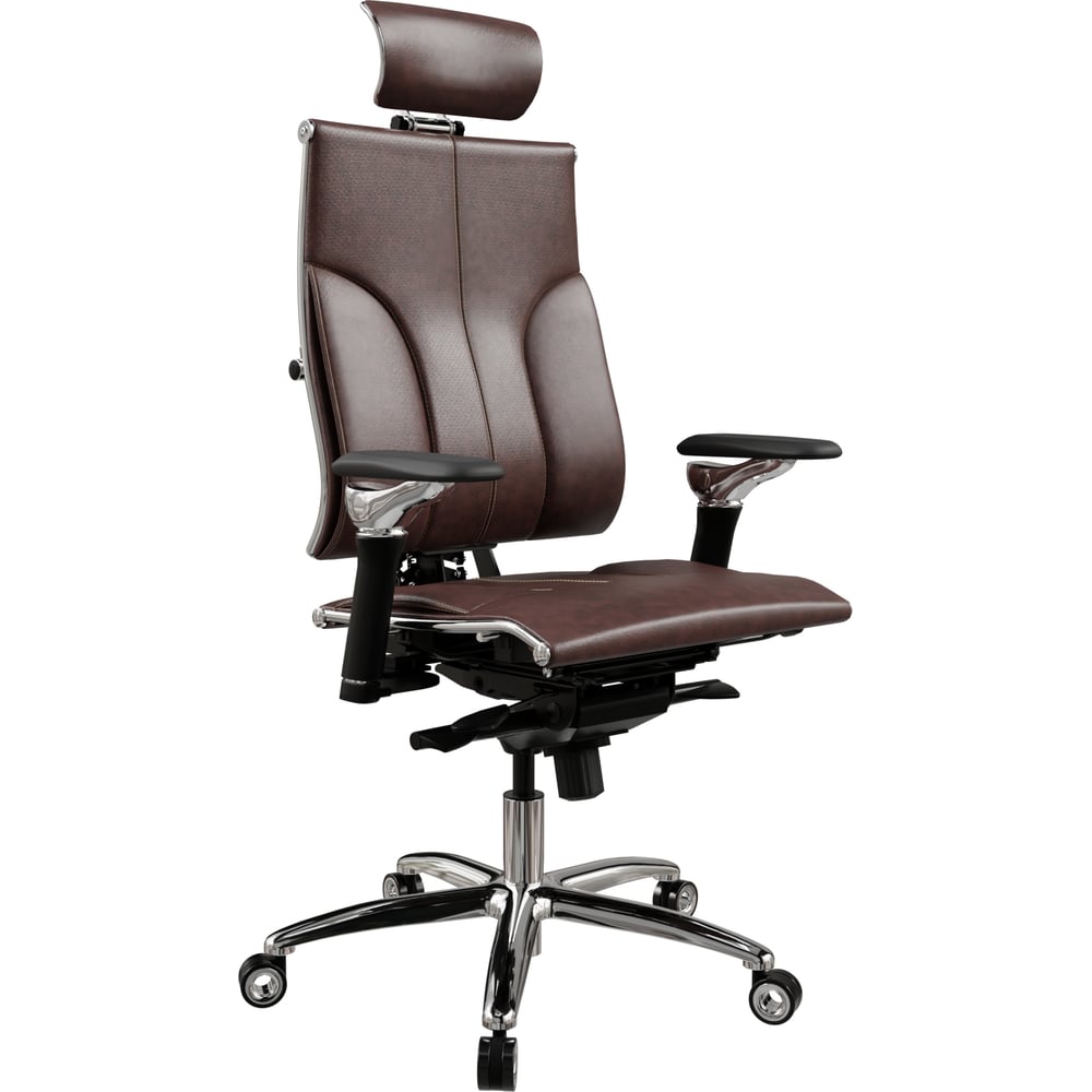 Кресло руководителя МЕТТА Y 4DT L2-10D - Genuine /Kc06/Nc06/D06P/H13mL-3D(M06.B34.G04.W04) (Темно-коричневый(Черный)) z667.50.5.7A