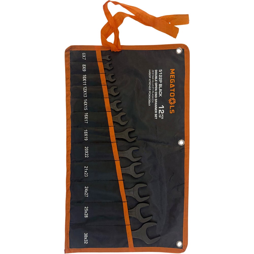 Набор ключей рожковых MEGATOOLS 12 предметов MT-5122P BLACK(67582)