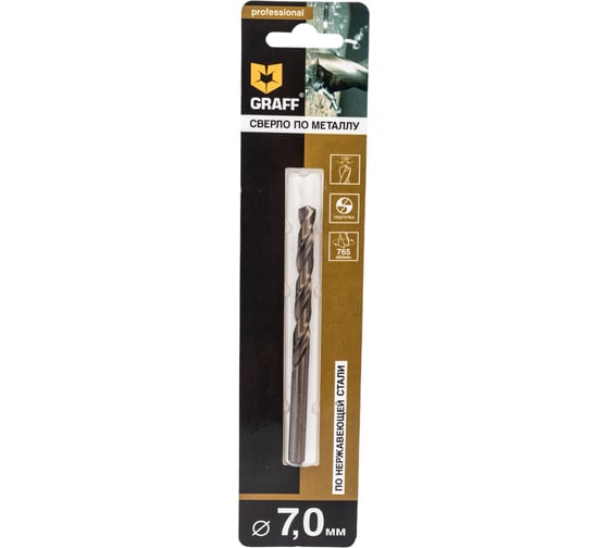 Изображение товара Сверло по нержавеющей стали (7.0 мм; Р6М5К5) GRAFF 7470109
