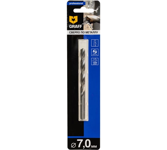 Изображение товара Сверло по металлу 7 мм спиральное GRAFF 7270109
