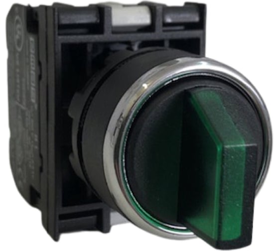 Изображение товара Переключатель Emas 2-0-1, с фиксацией, зелёный, 250В AC, 4 А, 12-30 В AC/DC B191SL30Y