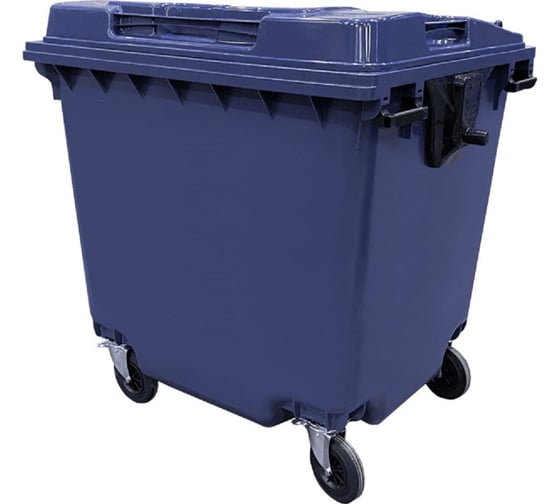 Изображение товара Мусорный контейнер Тара.ру полиэтилен, 1100 л, на колёсах, цвет синий 25572