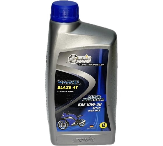 Изображение товара Масло SAMIC Marvel Blaze 4T 10W-40 API SN/JASO MA2, 1л SEMO-03-12x1L