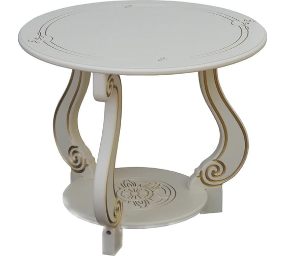 Изображение товара Журнальный стол Мебелик Грация М слоновая кость, золото 00 2131