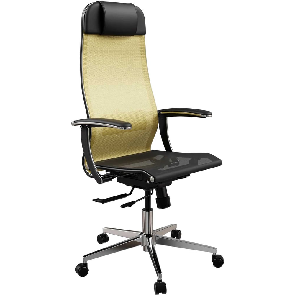 Кресло для персонала МЕТТА ErgoLife Set 4/подл.158/осн.Synchro 104 (Золотой ротанг-Черный 558.4.1.333) z509882514