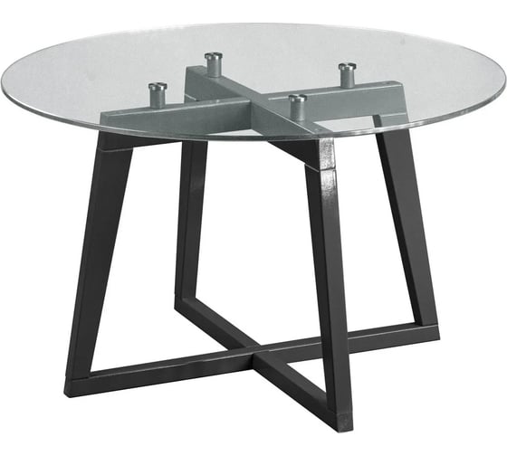 Изображение товара Журнальный стол Мебелик Рилле 445 серый графит, стекло прозрачный, круг 6816