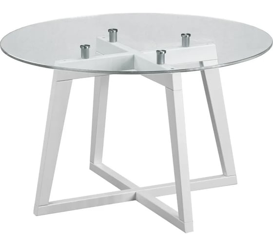 Изображение товара Журнальный стол Мебелик Рилле 445 белый, стекло, прозрачный, круг 6815