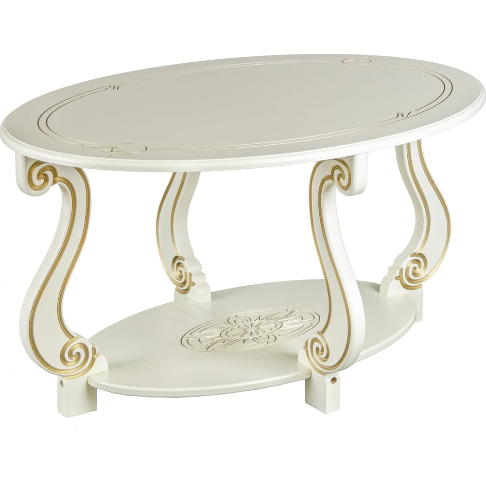 Изображение товара Журнальный стол Мебелик Овация М слоновая кость, золото 2545