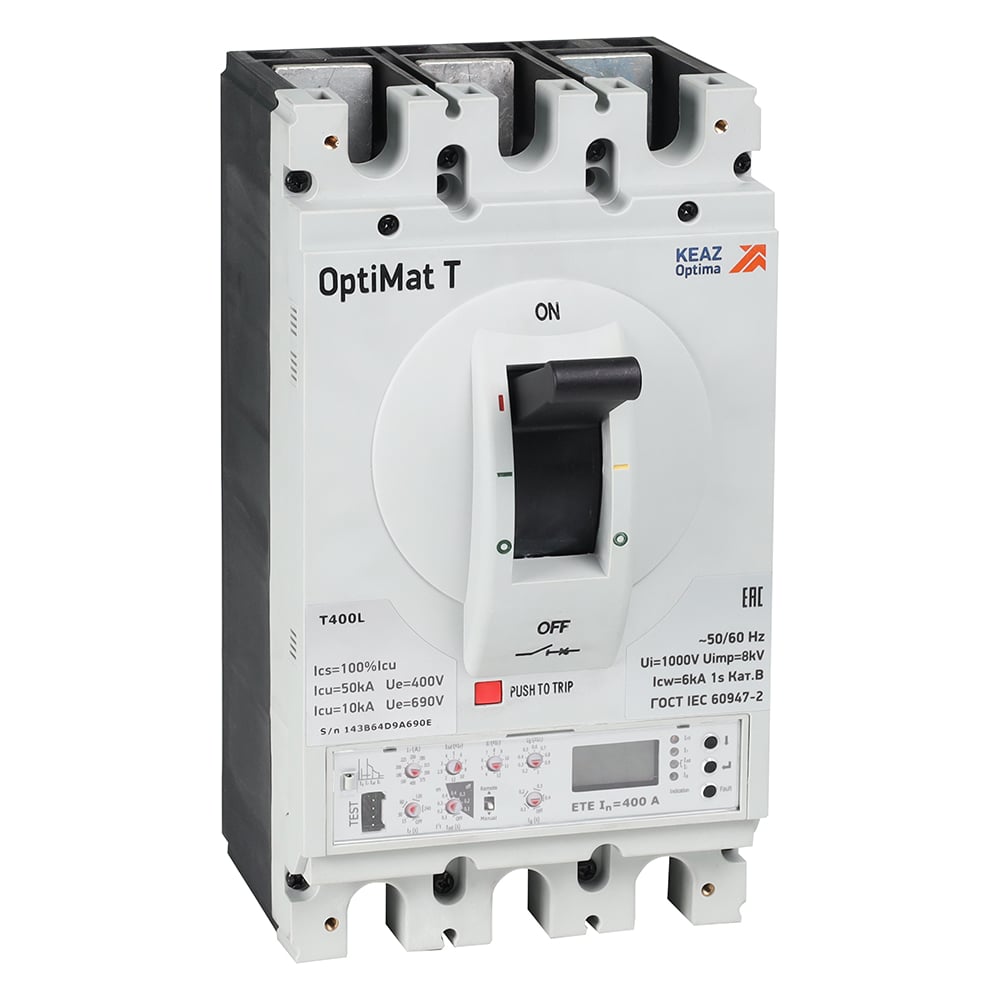 Выключатель автоматический для защиты двигателя КЭАЗ OptiMat T630V ETE-M 630A 3P 356756