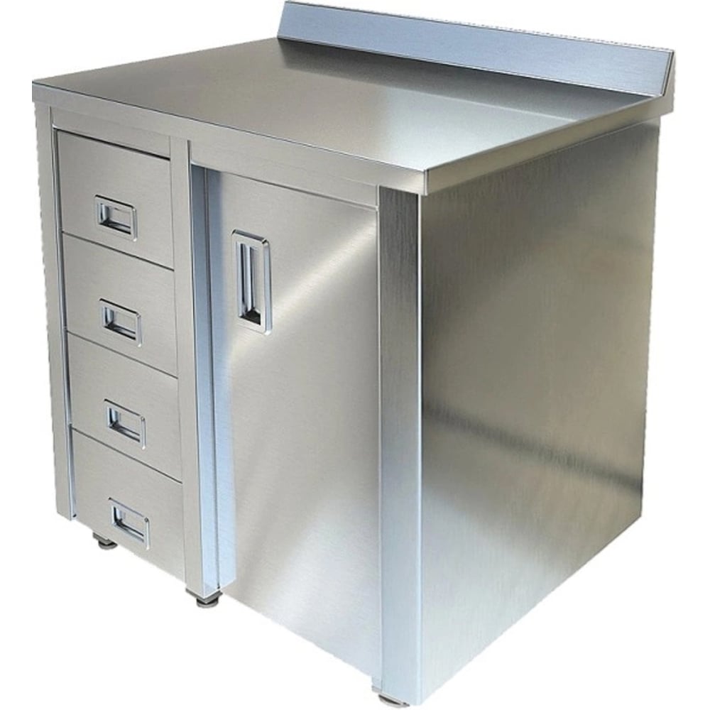 Стол-тумба ООО ПФ "ТЕХНО-ТТ" с бортом, задняя стенка нержавеющая сталь СПС-936/1007НЛ