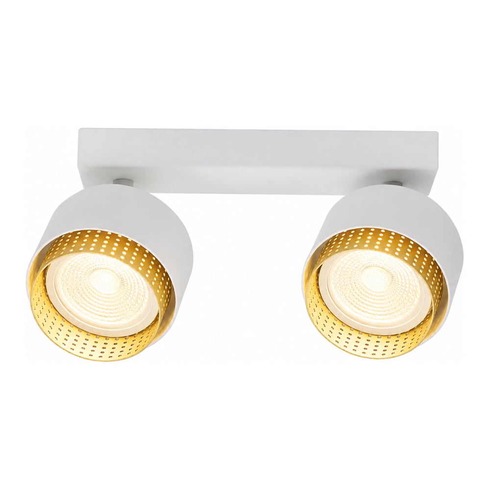 Светильник накладной General Lighting Systems Матрикс GWL-2GX53-M-IP20 двойной спот на основании белый+золотой под лампу GX53 IP20 662676