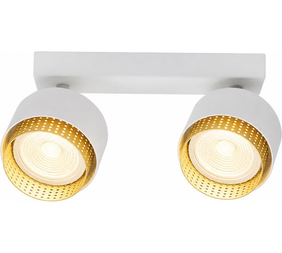 Изображение товара Светильник накладной General Lighting Systems Матрикс GWL-2GX53-M-IP20 двойной спот на основании белый+золотой под лампу GX53 IP20 662676