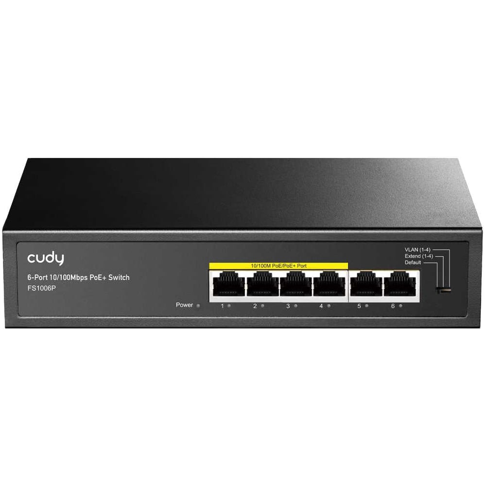 Изображение товара Коммутатор Cudy FS1006P с 6 портами 10/100 Мбит/с и поддержкой PoE+ (60 Вт) 10000149007