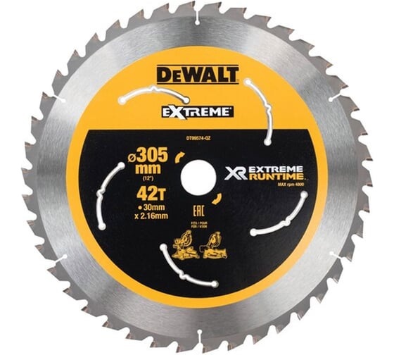 Изображение товара Пильный диск Dewalt XR DT99574, 305 мм, 42 TPI DT99574-QZ