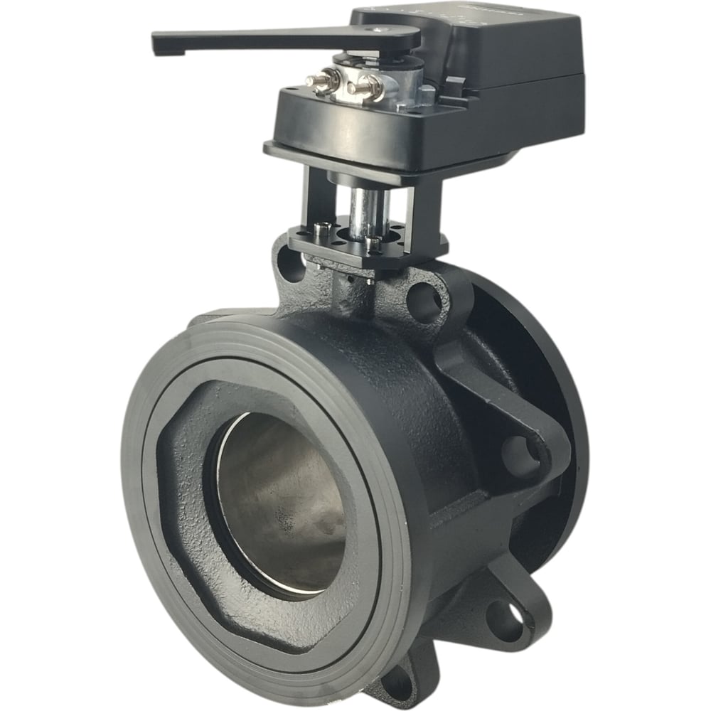 Двухходовой шаровый кран TECHNO HKC2150-32AN/24V из чугуна DN150, фланцевое соединение, с электроприводом 24Нм, 24В, управление аналоговое 0-10 В 654155