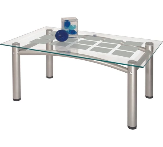 Изображение товара Журнальный стол Мебелик Робер 3М металлик, прозрачный 00 1937