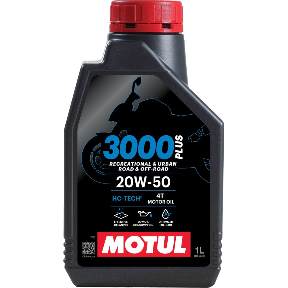 Моторное масло для мотоцикла MOTUL 3000 PLUS 4T 20W50 1 л 114412