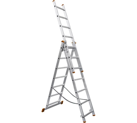 Изображение товара Алюминиевая трехсекционная лестница TDM ELECTRIC Народная ЛА3x7 высота 4480 мм SQ1028-0203