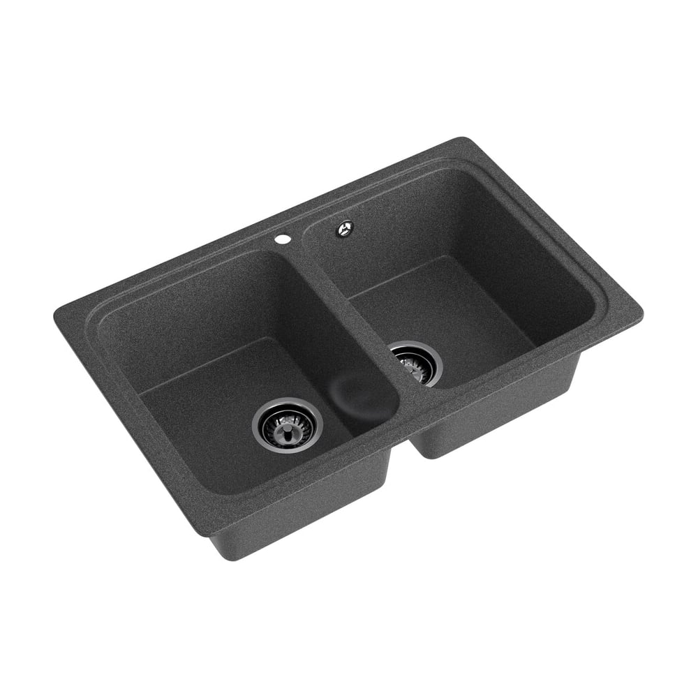 Изображение товара Мойка SANTREK AQUA PRO BOXY SA-S780K 2 чаши 780*510 мм (графит-309) (без сифона) 342116
