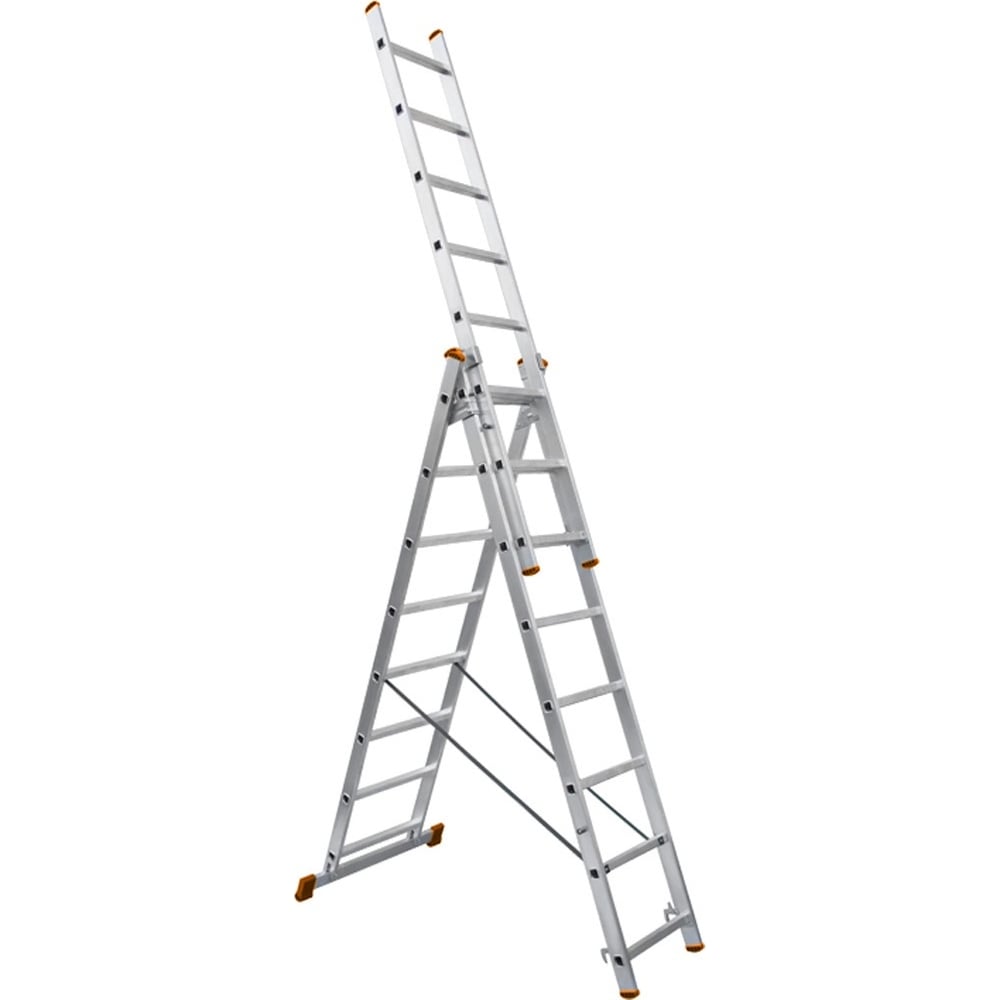 Изображение товара Алюминиевая трехсекционная лестница TDM ELECTRIC Народная ЛА3x10 высота 6.27 м