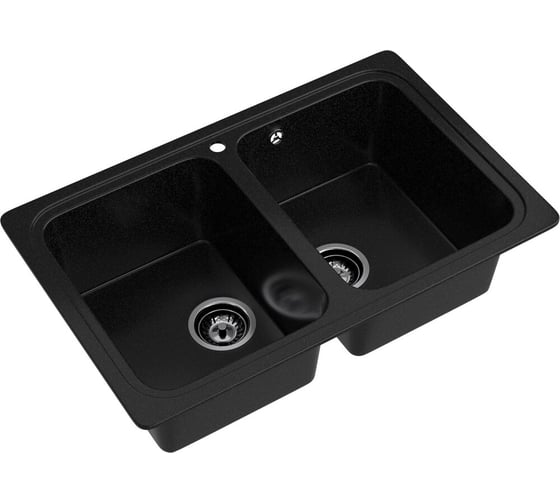 Изображение товара Мойка SANTREK AQUA PRO BOXY SA-S780K 2 чаши 780*510 мм (черный-308) (без сифона) 342120