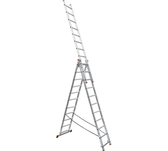 Изображение товара Алюминиевая трехсекционная лестница TDM ELECTRIC Народная ЛА3x12 высота 7870 мм SQ1028-0204