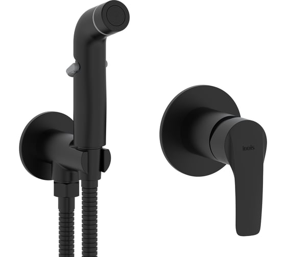 Изображение товара Встраиваемый смеситель с гигиеническим душем IDDIS Ray черный матовый RAYBLR2i08