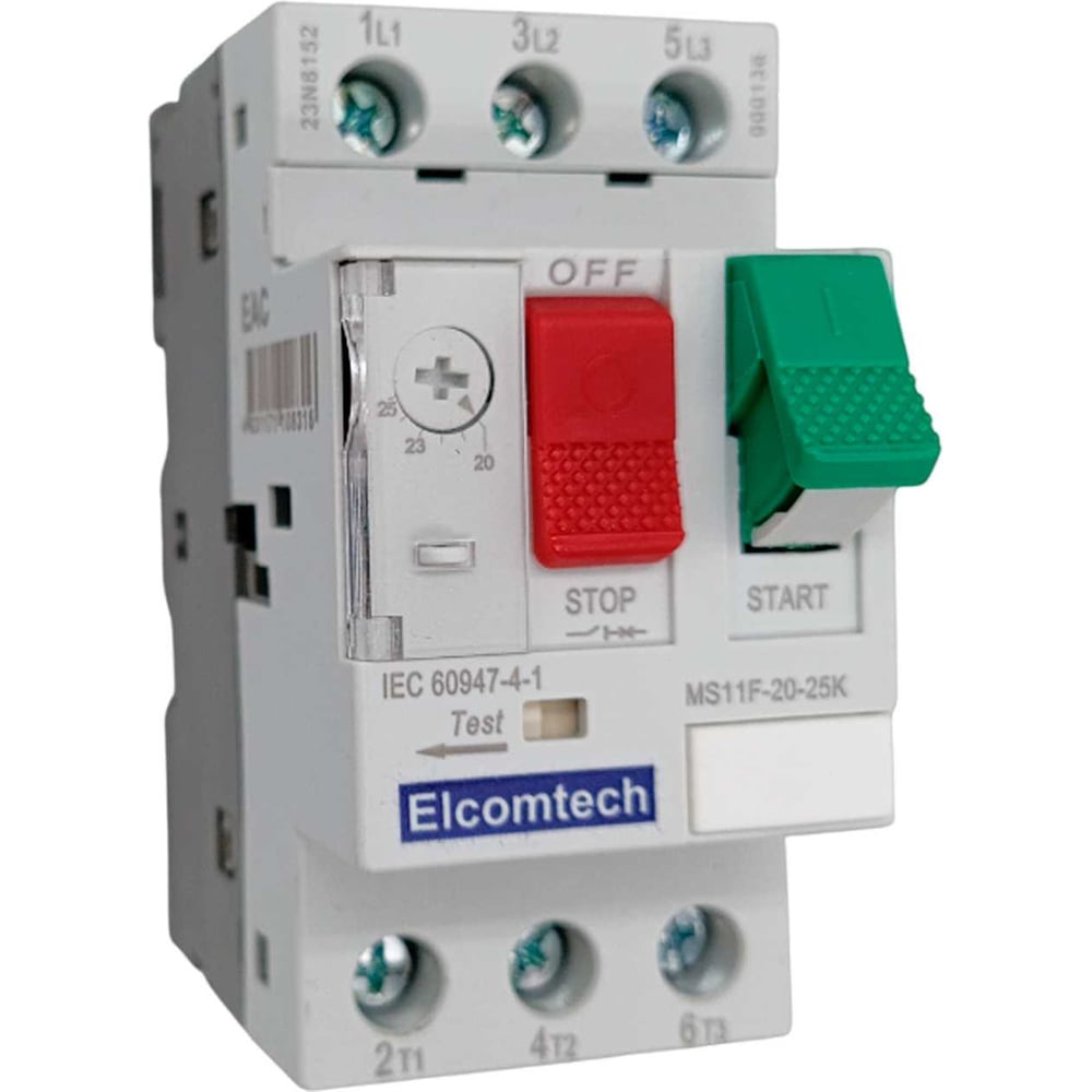 Мотор-автомат модульный ELCOMTECH MS11F-20-25K автомат защиты двигателя 20-25A 2х модуль УТ-00026452