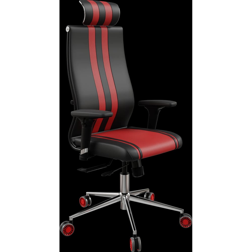 Кресло для персонала МЕТТА Sit 10 B2-187D - Extra /Kb40/Wh40/D02P/H13mL-G-1DF(M18.B23.G18.W32) (Черный-Красный) z1EE.D.47.36C