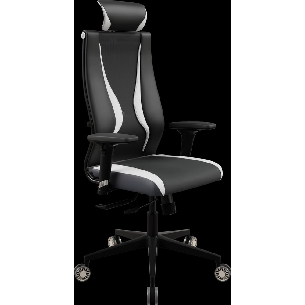 Кресло для персонала МЕТТА Sit 10 B2-170D - Italy+UMF(SY271)+Extra /Kb38/Wh09/D02P/H13mL-Pf-1DF(M18.B11.G19.W31) (Чер-Бел) z6DE.D.4B.30B