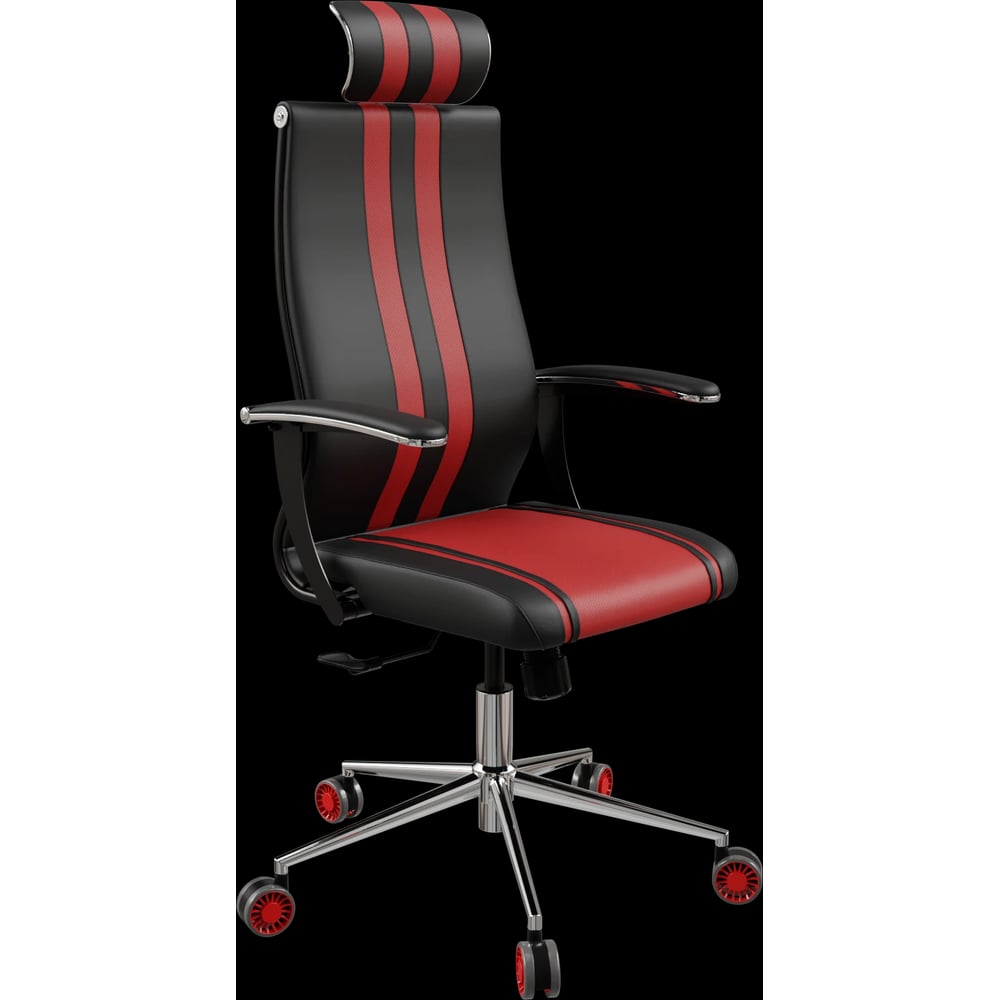 Кресло для персонала МЕТТА Sit 10 B2-187U - Extra /Kb40/Wh40/U0mL-b/H13mL-G-1DF(M20.B23.G18.W32) (Черный-Красный) z1EE.2F.47.41C
