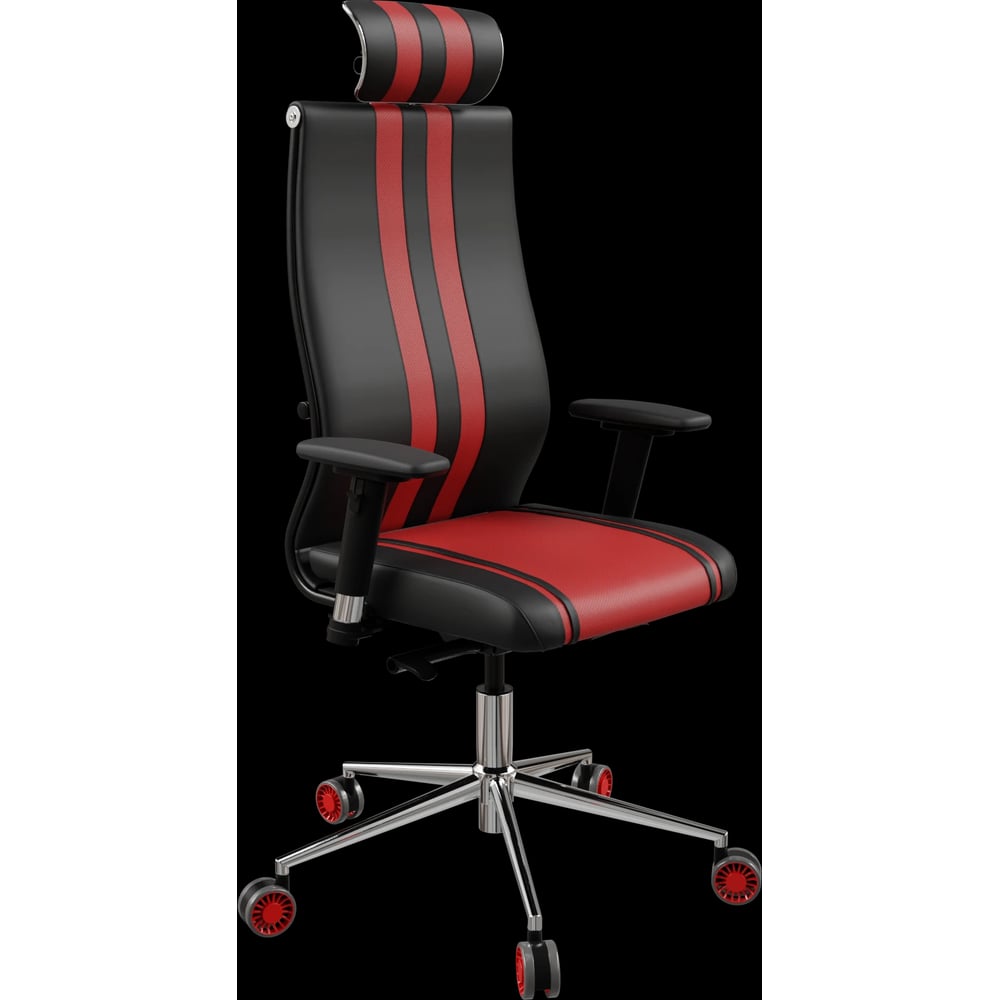 Кресло для персонала МЕТТА Sit 10 B2-187D - Extra /Kb40/Wh40/D03P/H13mL-G-2D(M24.B23.G18.W32) (Черный-Красный) z1EE.6.45.57C
