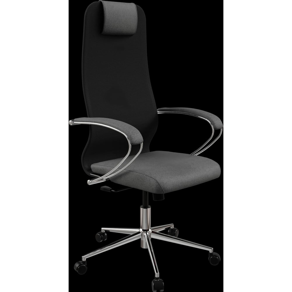 Кресло для персонала МЕТТА Sit 8 B1-9K - X2+Bahama /Uh00/Wh12/K1cF(M09.B23.G18.W02) (Черный-Тем.серый) z109.52.1.2A3