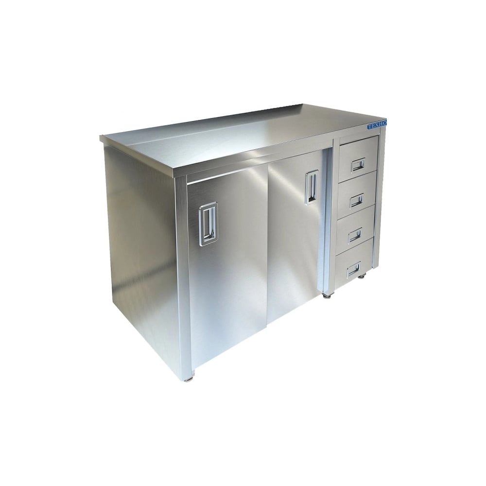 Стол-тумба ООО ПФ ТЕХНО-ТТ Без борта, задняя стенка нержавеющая сталь СПС-836/1200НП