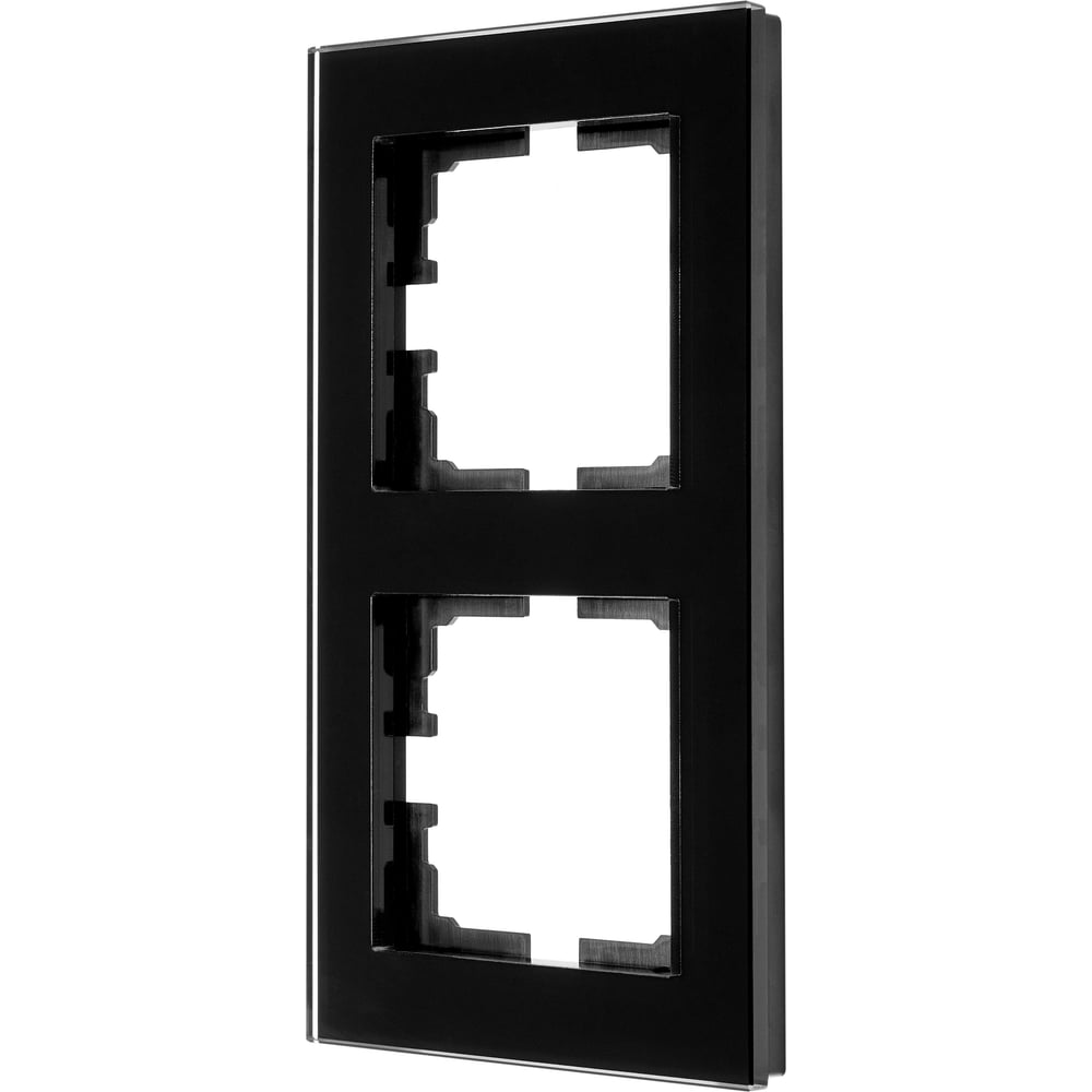 Рамка Lezard VESNA акриловая 2-ая вертикальная без вставки черная 742-5880-152