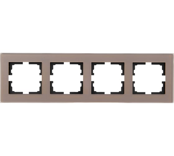 Изображение товара Рамка Lezard VESNA акриловая 4-ая горизонтальная без вставки кофейная матовая 742-M6780-149